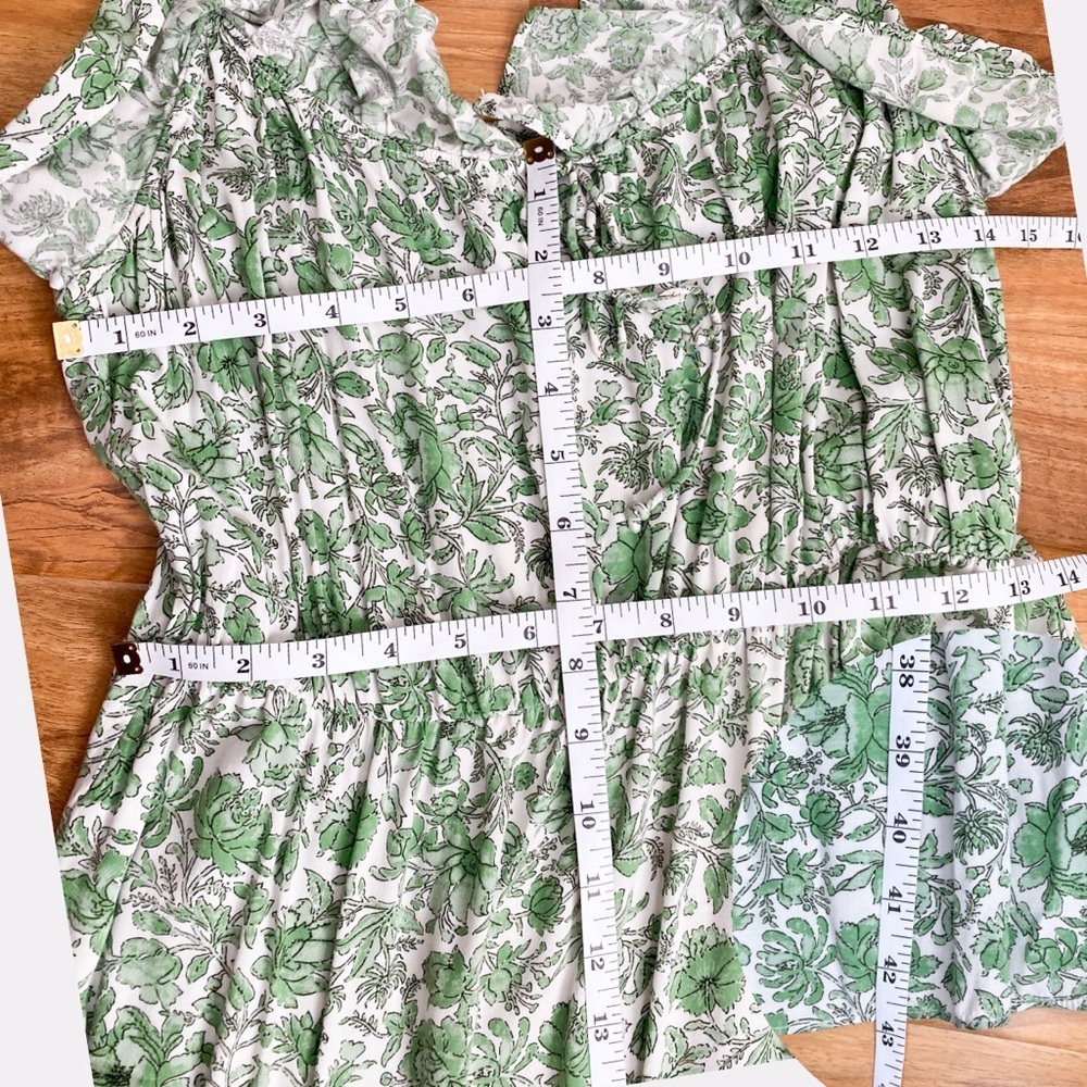 Jcrew Floral Maxi Tiered Ruffle Dress Green Victorian Coquette Cottage Resort M - Picture 8 of 9